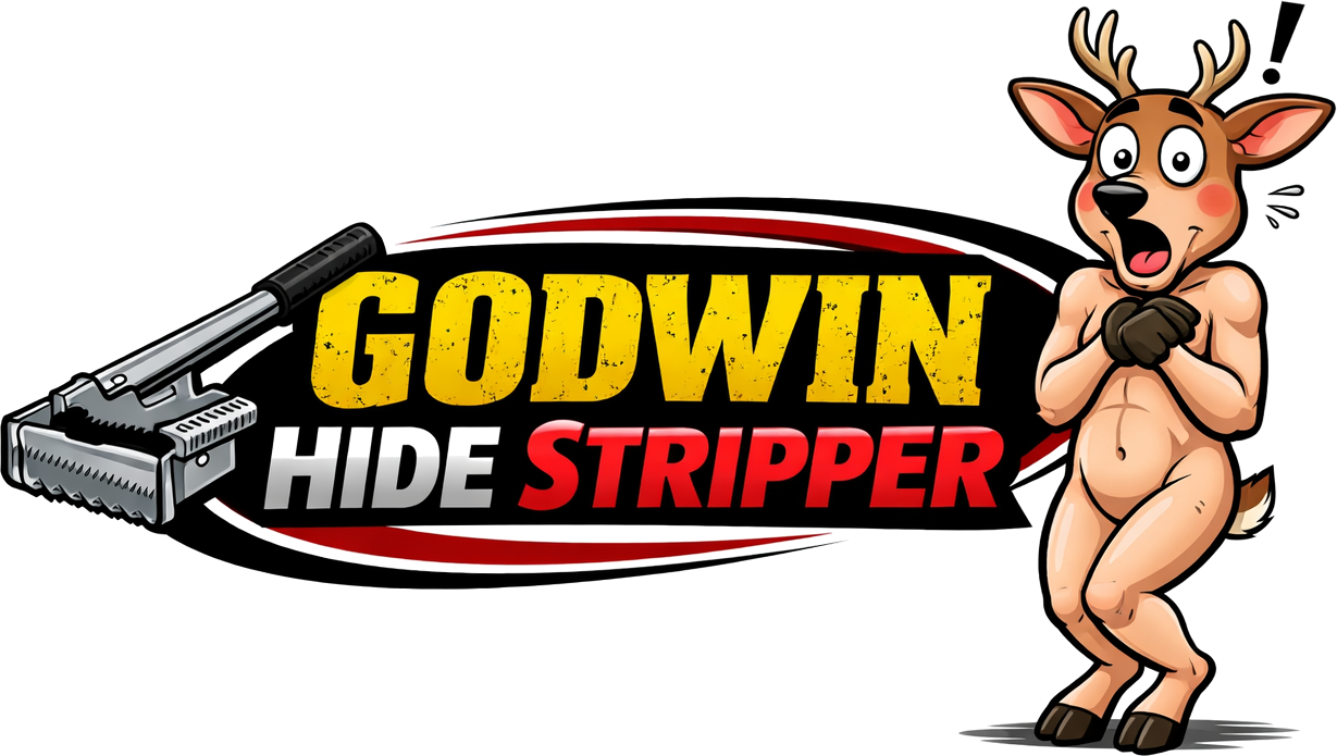 Godwin Hide Stripper logo and tool